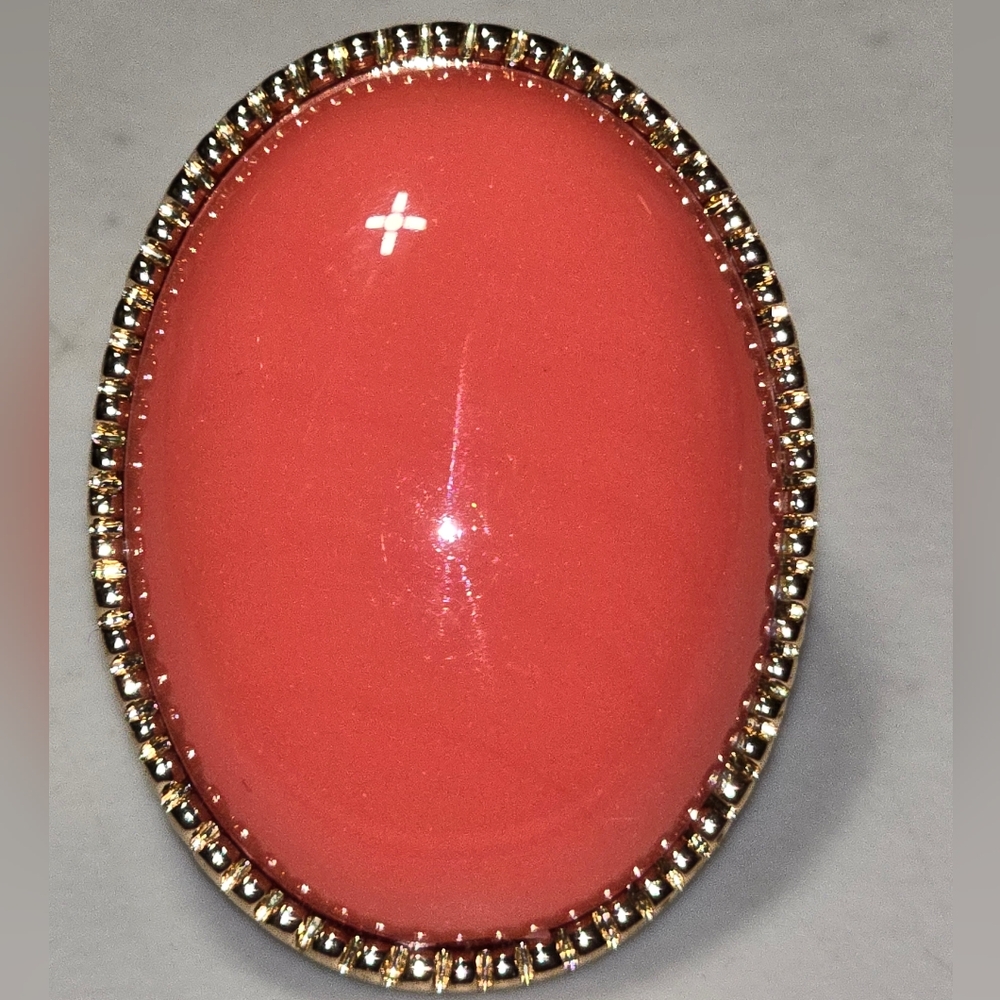 Costume Jewelry Signed ALDO Ring Orange Large Size 6 1/2